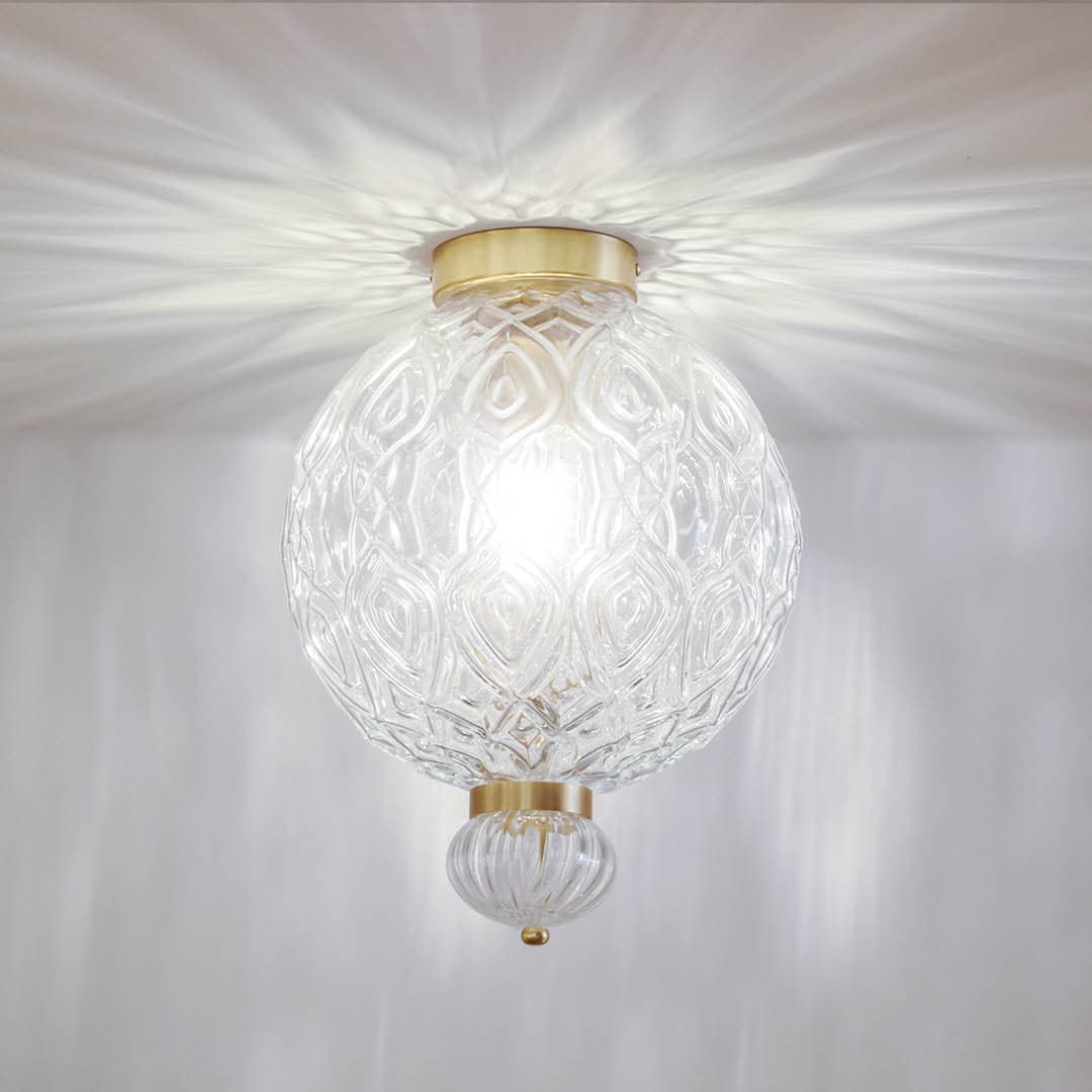 Corina 01 Ceiling Light in Brushed Gold & Clear Glass-img-5
