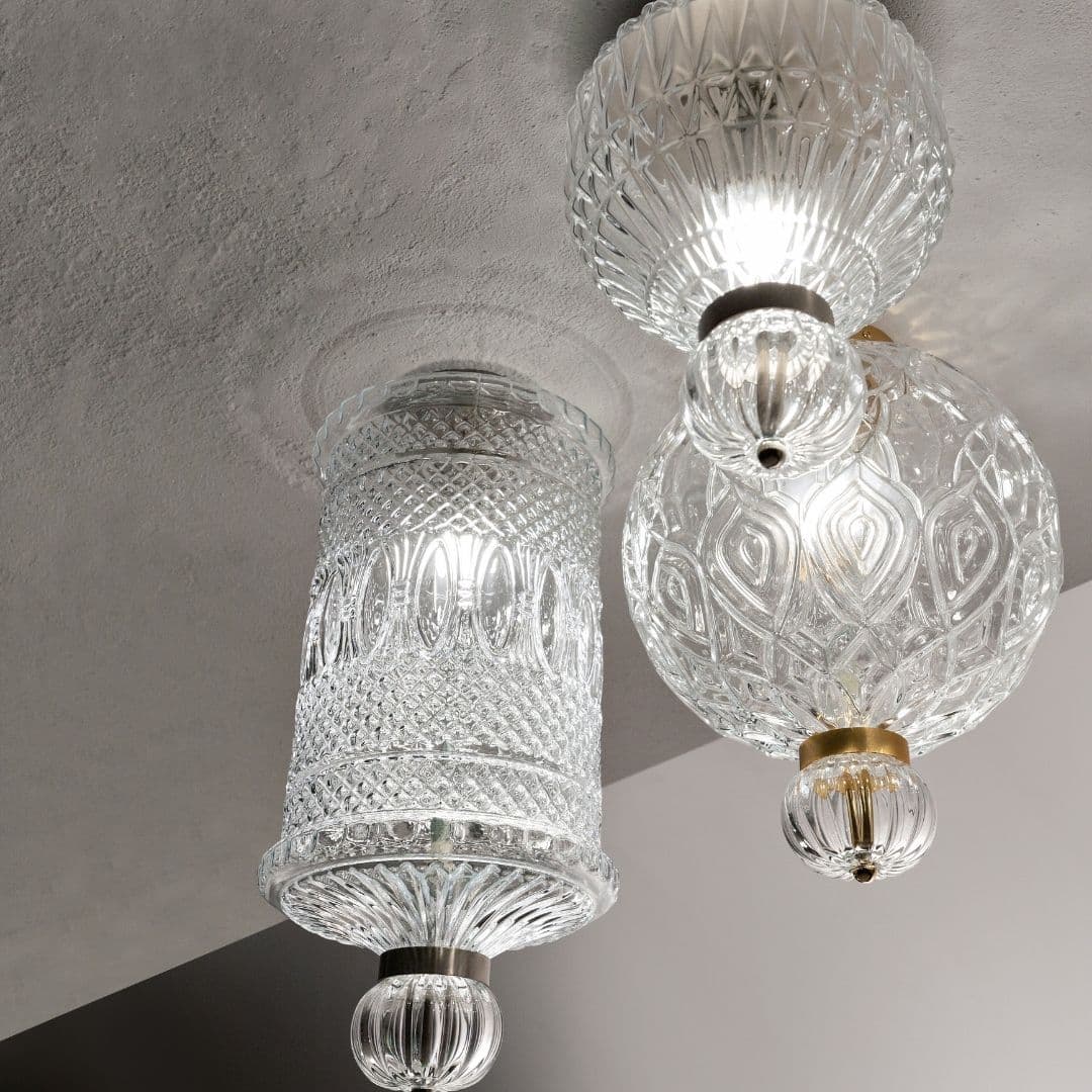 Corina 01 Ceiling Light in Brushed Gold & Clear Glass-img-9