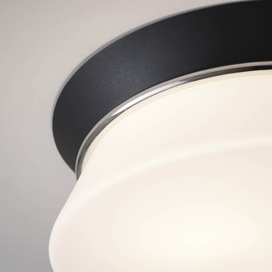 Lois 2 Light Ceiling Flush in Black, Polished Nickel & White-img-3