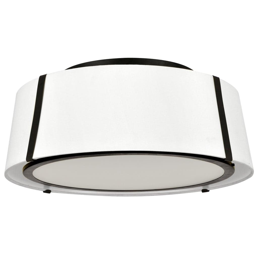 Madison 3 Light Ceiling Flush in Black & White-img-1
