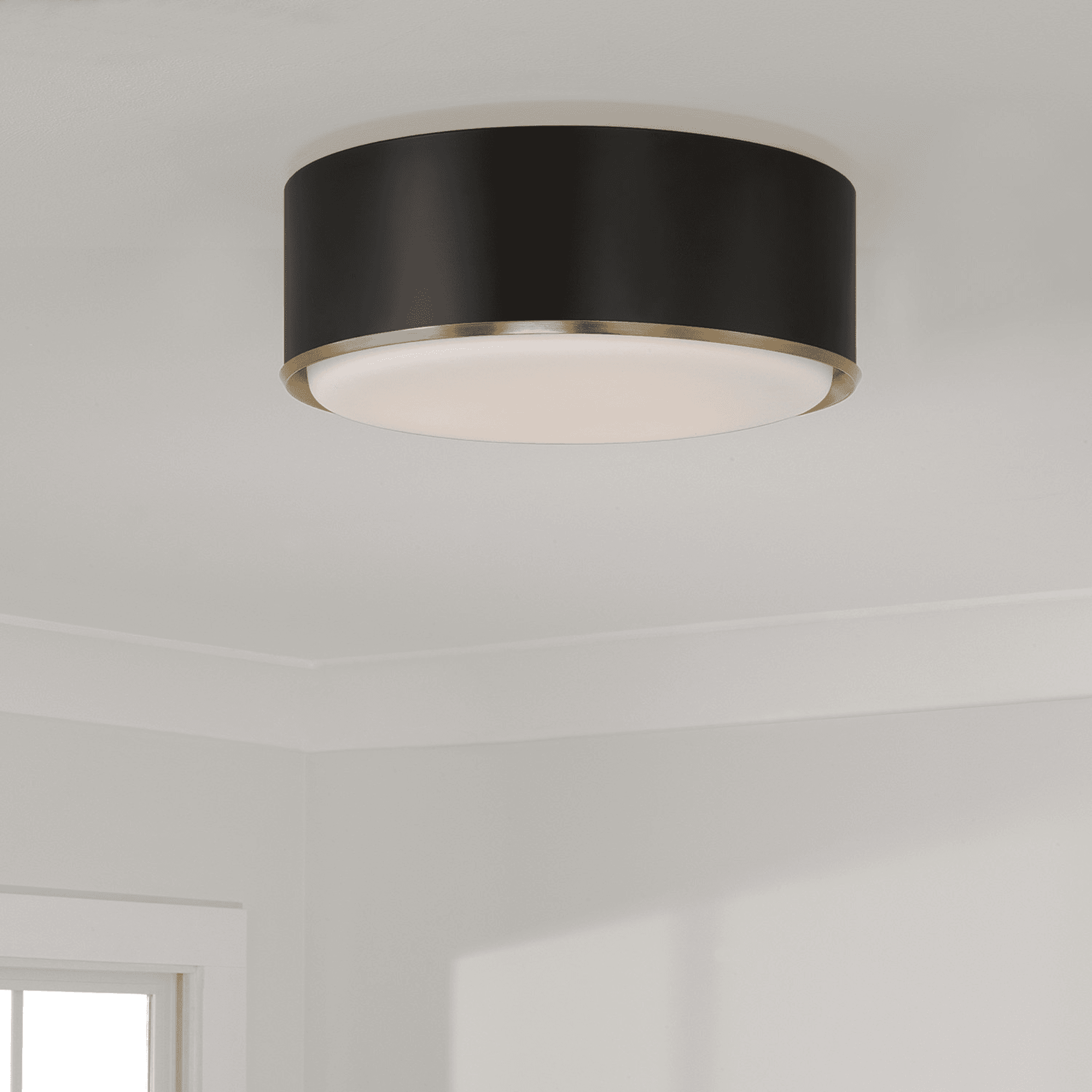 Swell 3 Light Flush Mount in Matte Brass & Black-img-1