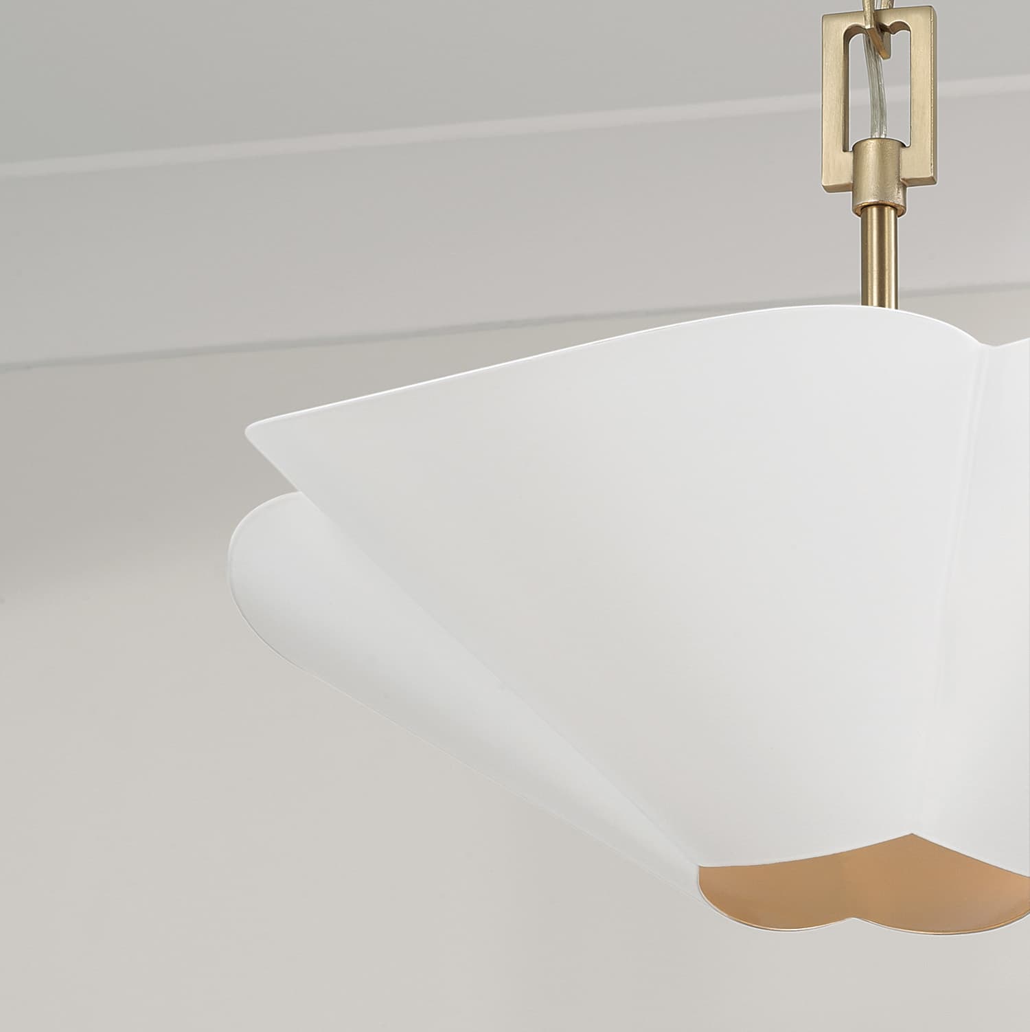 Botanical 4 Light Semi Flush - Small in Matte Brass & White-img-3