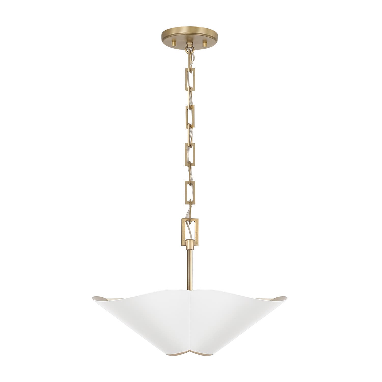 Botanical 4 Light Semi Flush - Small in Matte Brass & White-img-4