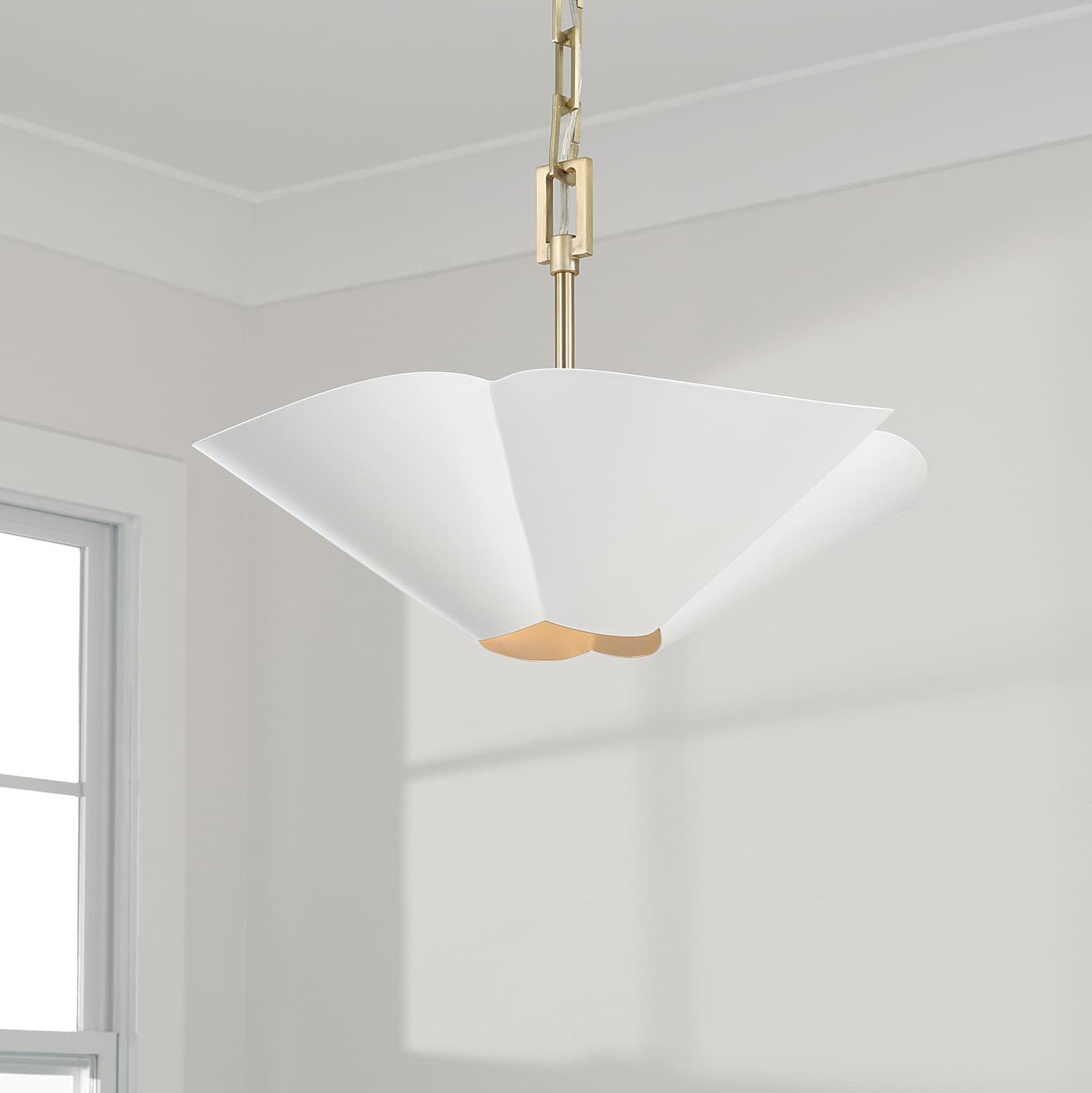 Botanical 4 Light Semi Flush - Small in Matte Brass & White-img-6
