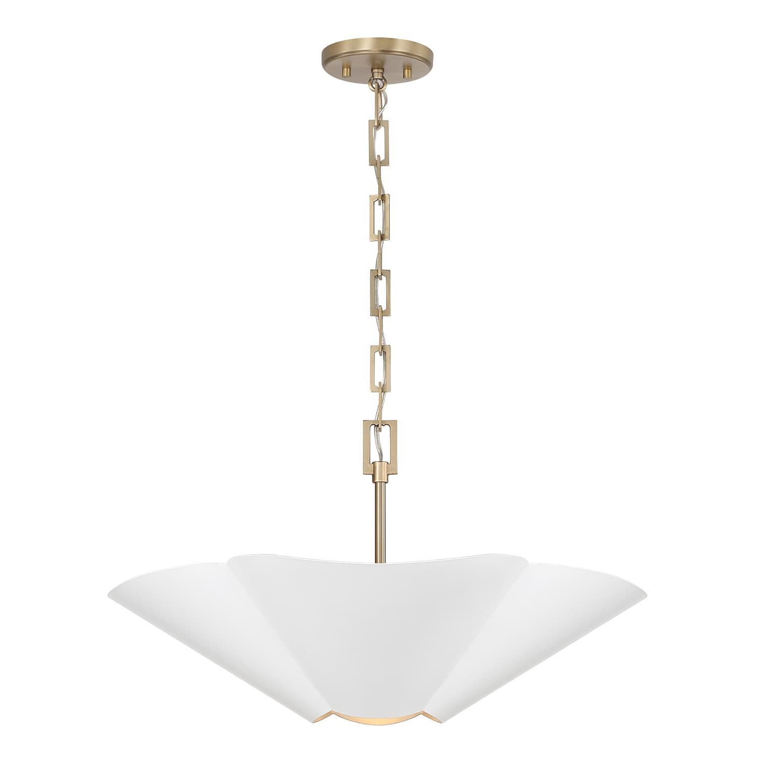 Botanical 4 Light Semi Flush - Large in Matte Brass & White-img-4