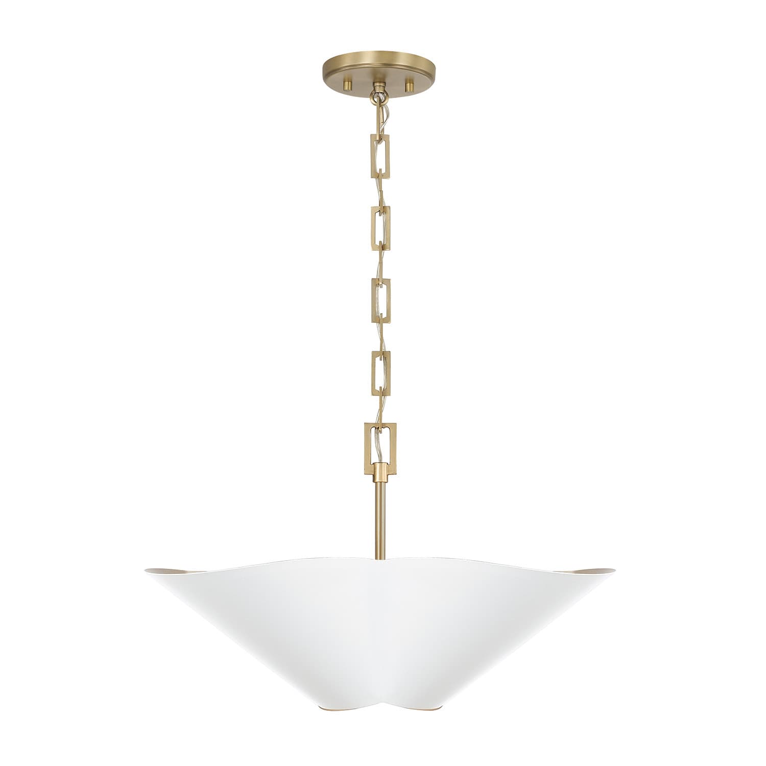 Botanical 4 Light Semi Flush - Large in Matte Brass & White-img-5