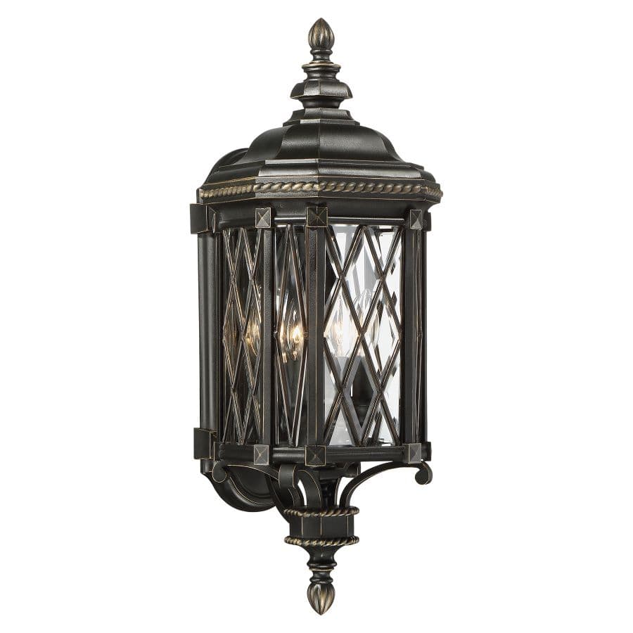 Elm 4 Light Outdoor Wall Lantern in Black & Gold-img-1