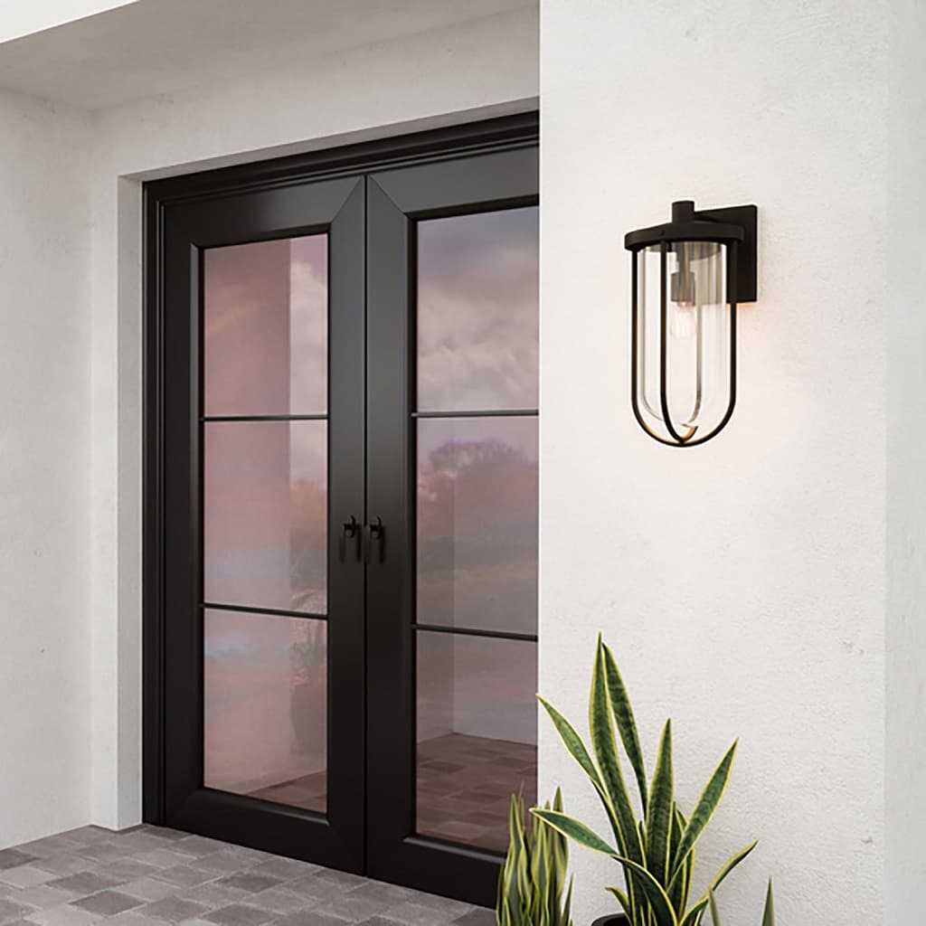 Loxley 1 Light Wall Lantern - Medium in Black-img-1