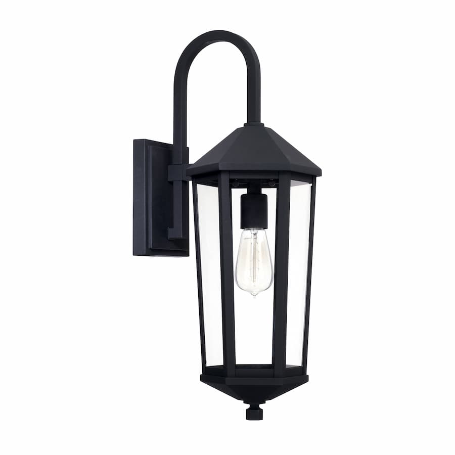 Landon 1 Light Outdoor Wall Lantern in Black-img-1