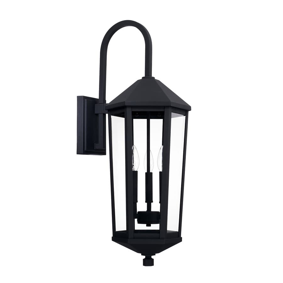 Landon 3 Light Outdoor Wall Lantern - Medium in Black-img-2