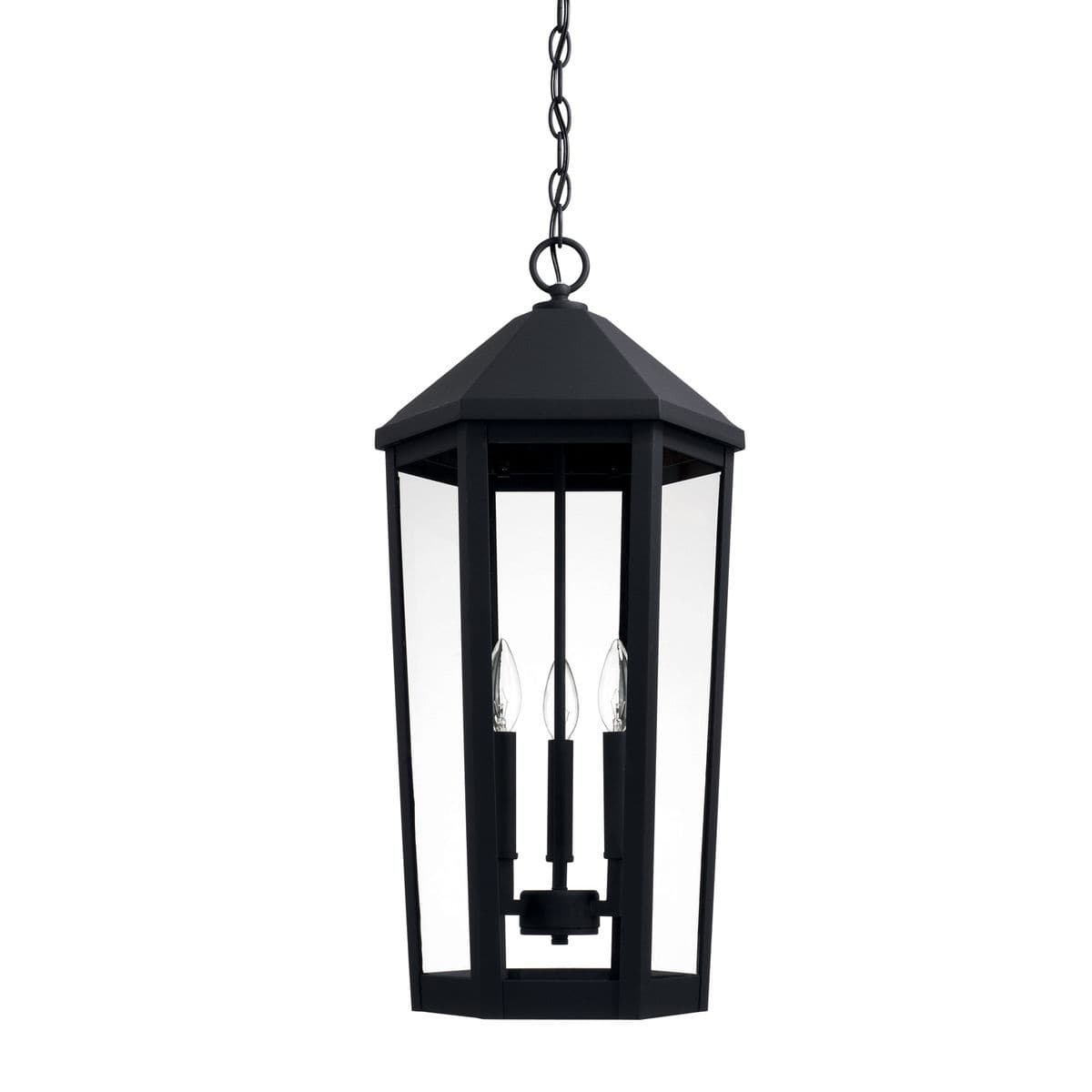 Landon 3 Light Outdoor Hanging Lantern in Black-img-1