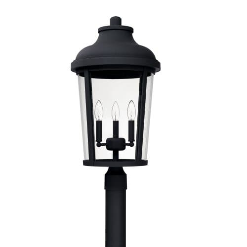 Dunville 3 Light Outdoor Post Top Lantern in Black-img-1