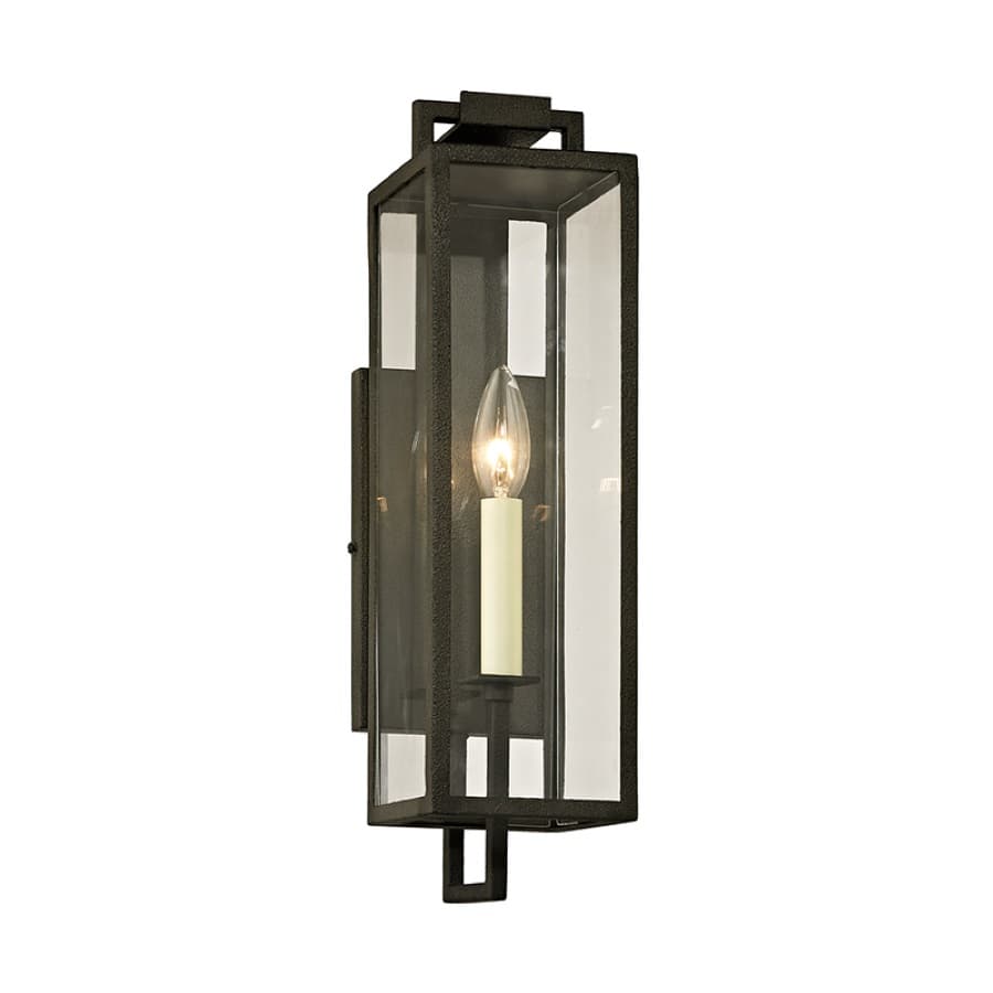 Fox 1 Light Outdoor Wall Lantern in Forged Iron-img-1