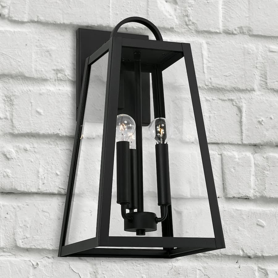 Lewis 3 Light Outdoor Wall Lantern - Medium in Black-img-1