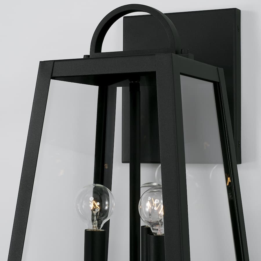 Lewis 3 Light Outdoor Wall Lantern - Medium in Black-img-2