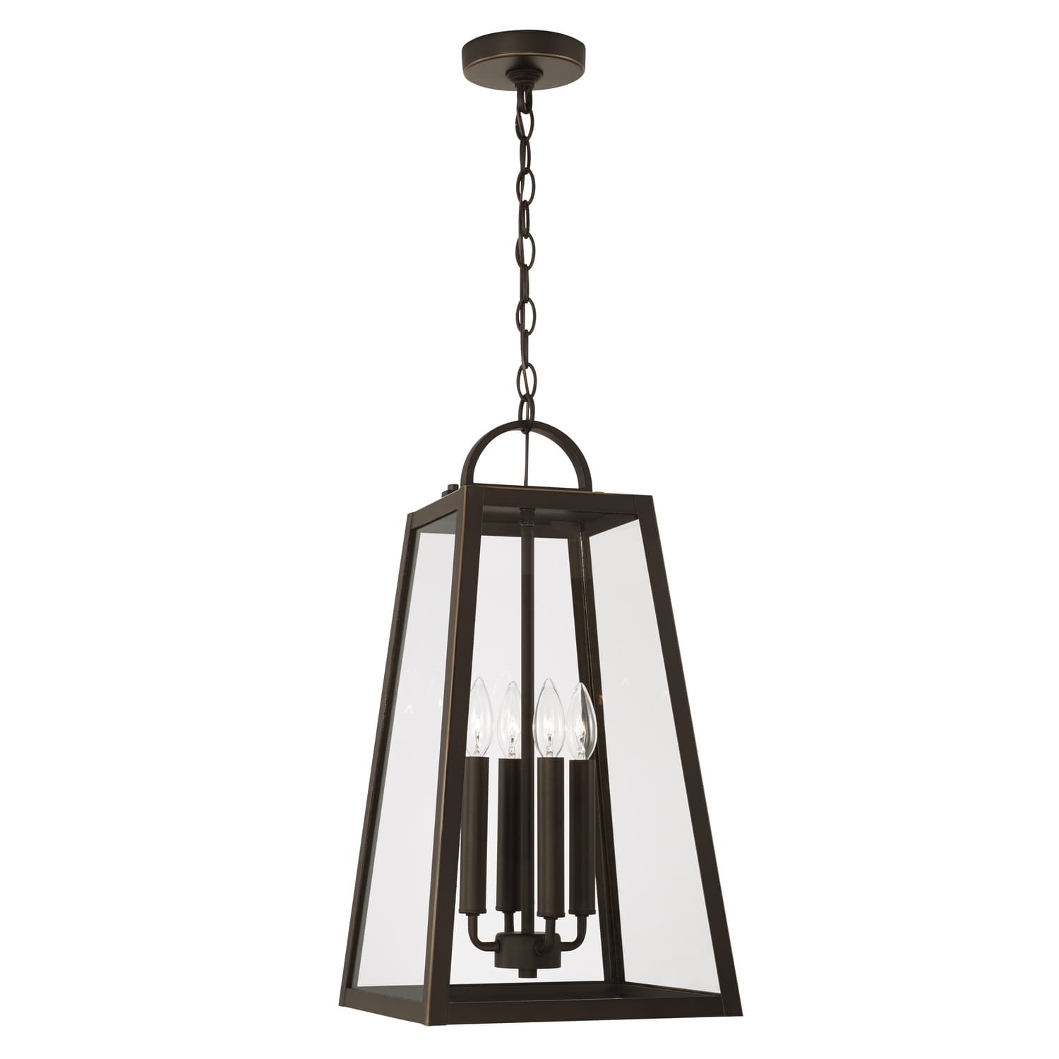 Lewis 4 Light Outdoor Hanging Lantern in Oiled Bronze-img-2