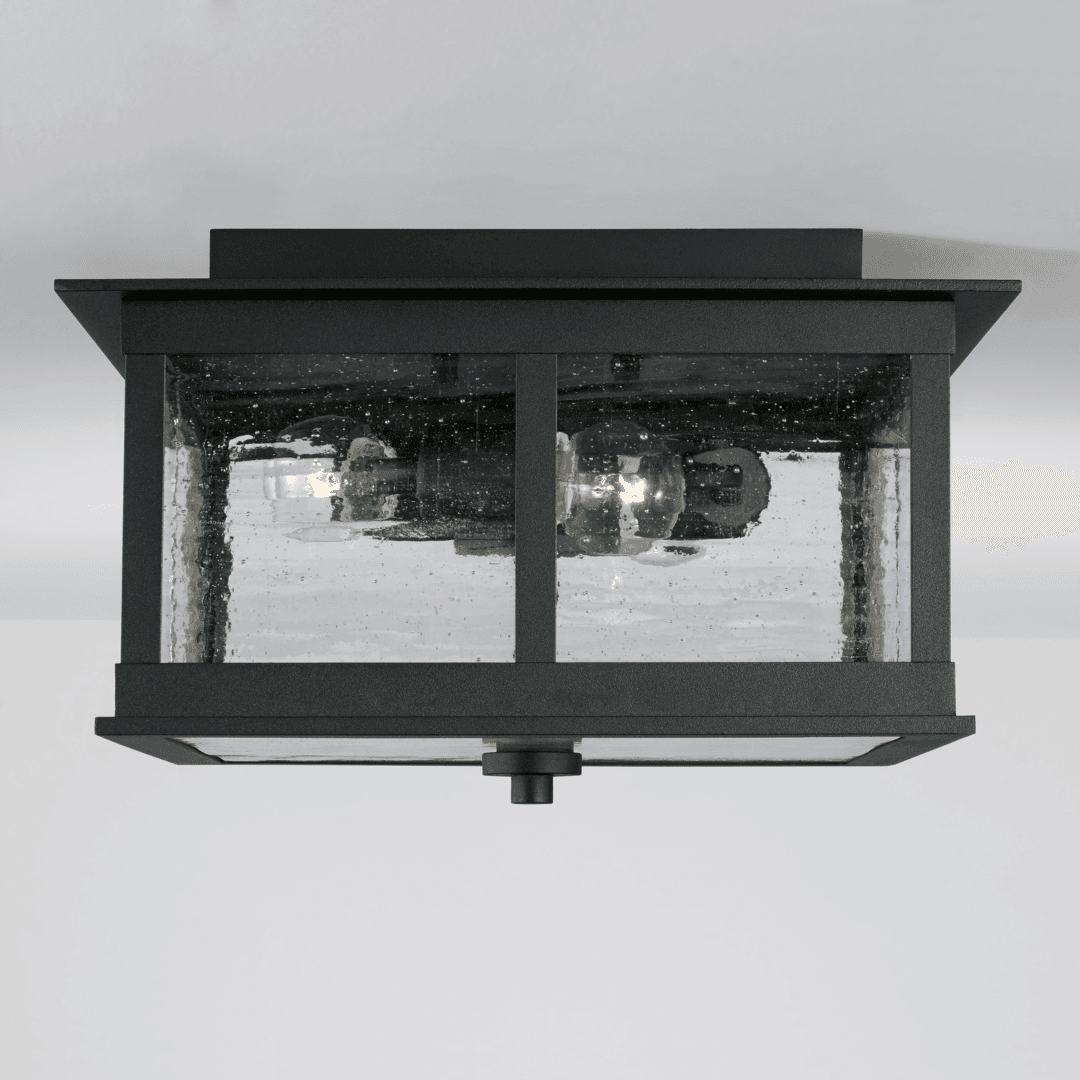 Russell 3 Light Outdoor Flush-Mount in Black-img-1
