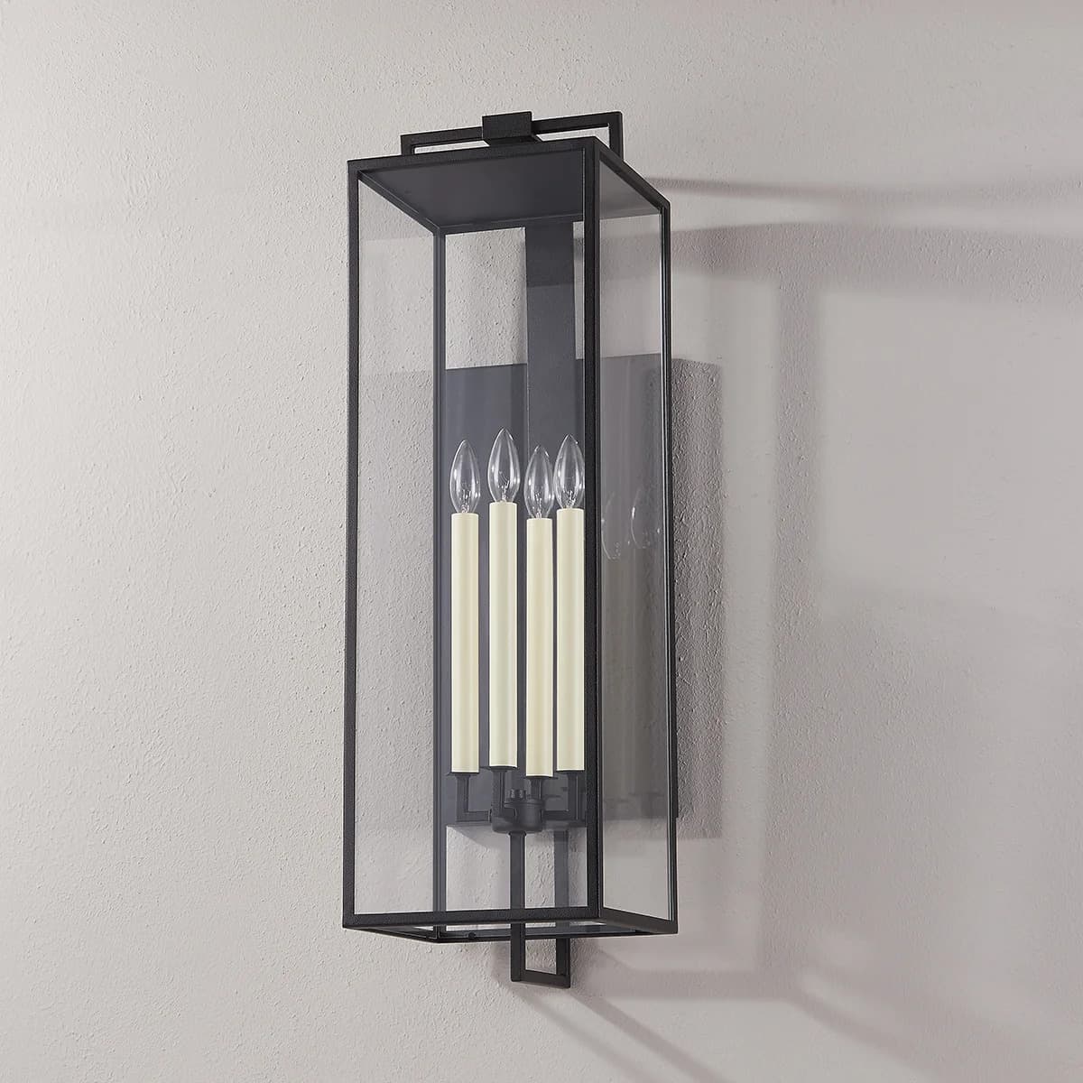Fox 4 Light Outdoor Wall Lantern in Forged Iron-img-2