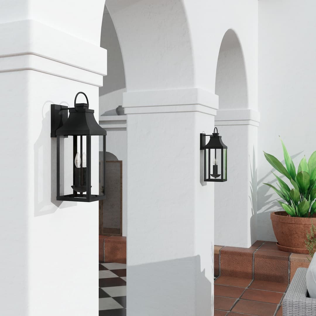 Cole 2 Light Outdoor Wall Lantern - Medium in Black-img-1
