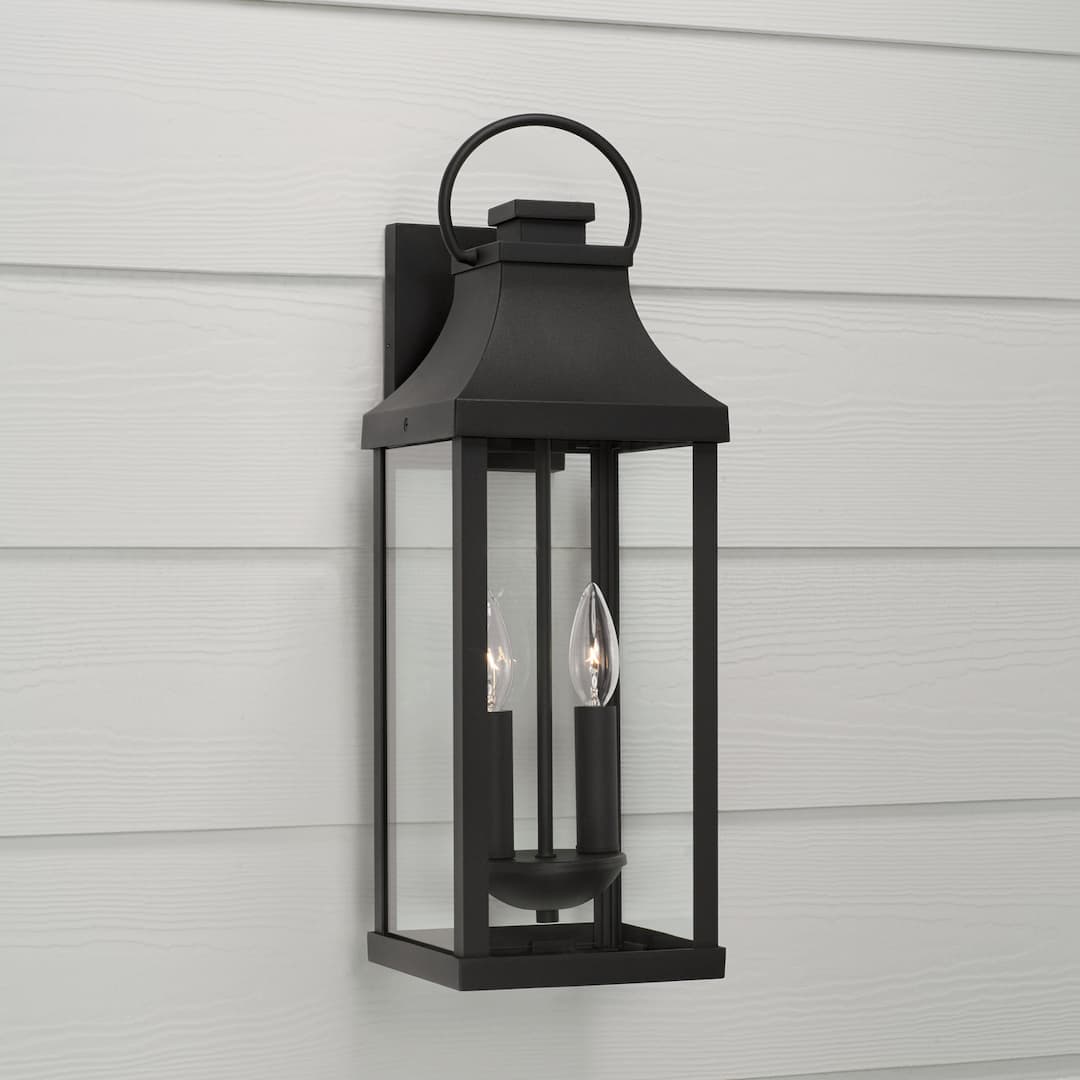 Cole 2 Light Outdoor Wall Lantern - Medium in Black-img-4