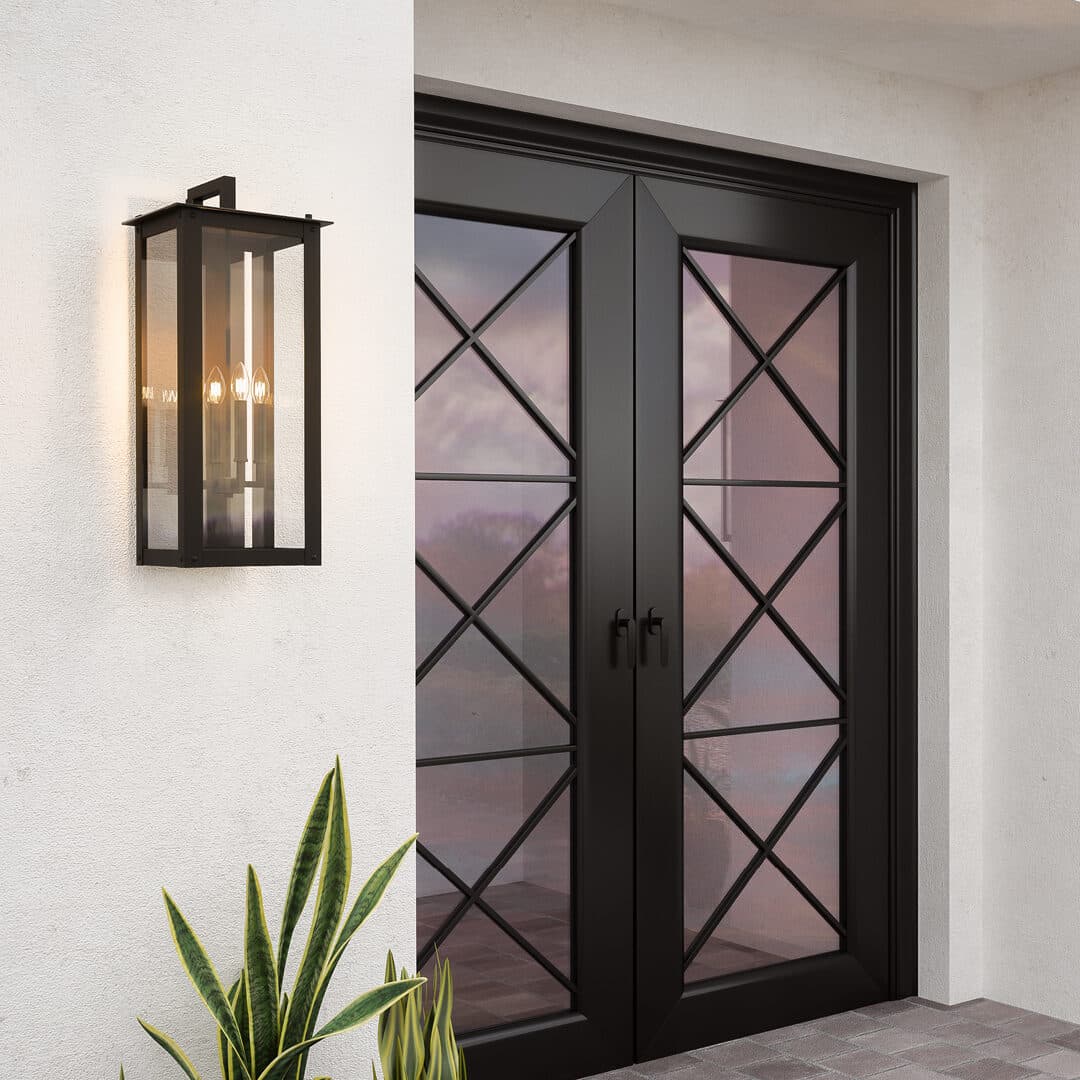 Boman 4 Light Outdoor Wall Lantern - Large in Black-img-1