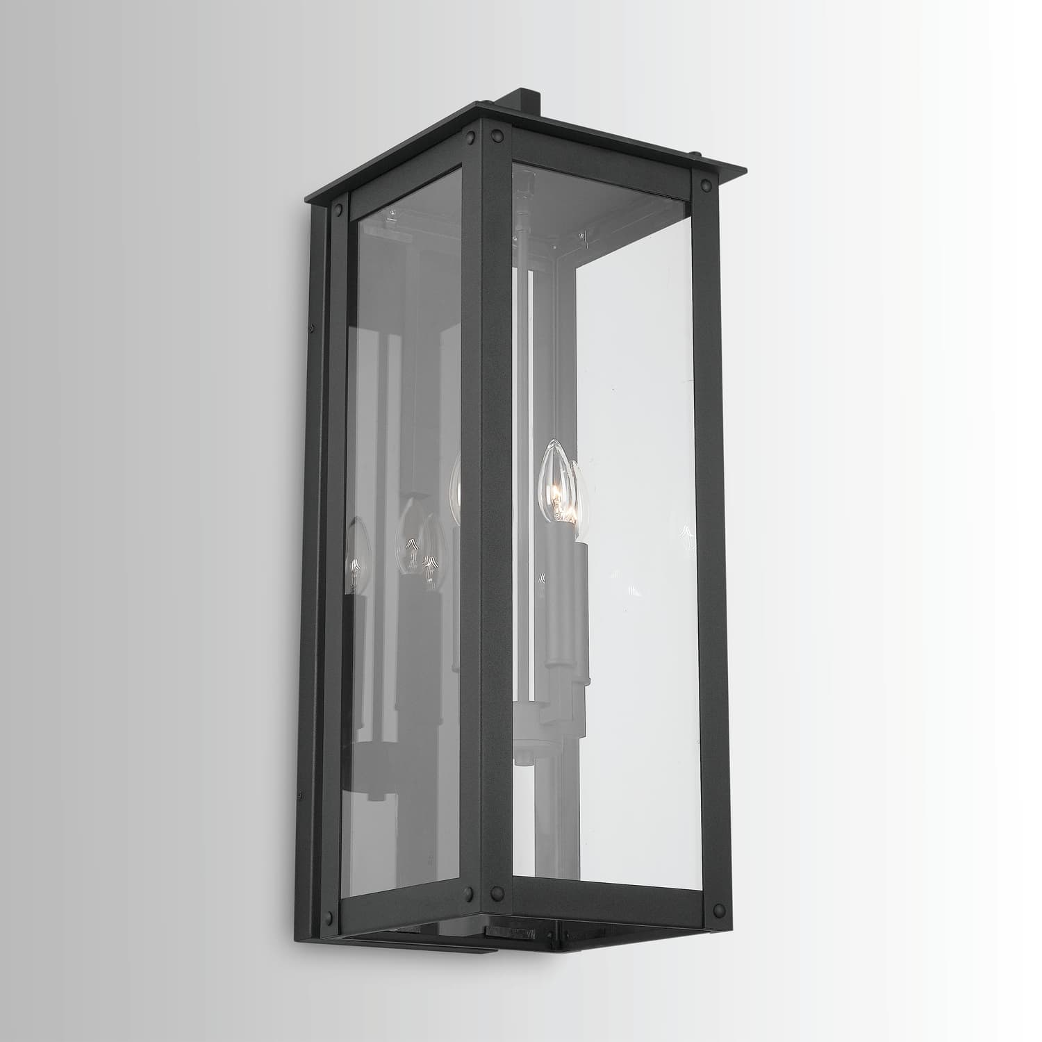 Boman 4 Light Outdoor Wall Lantern - Large in Black-img-2