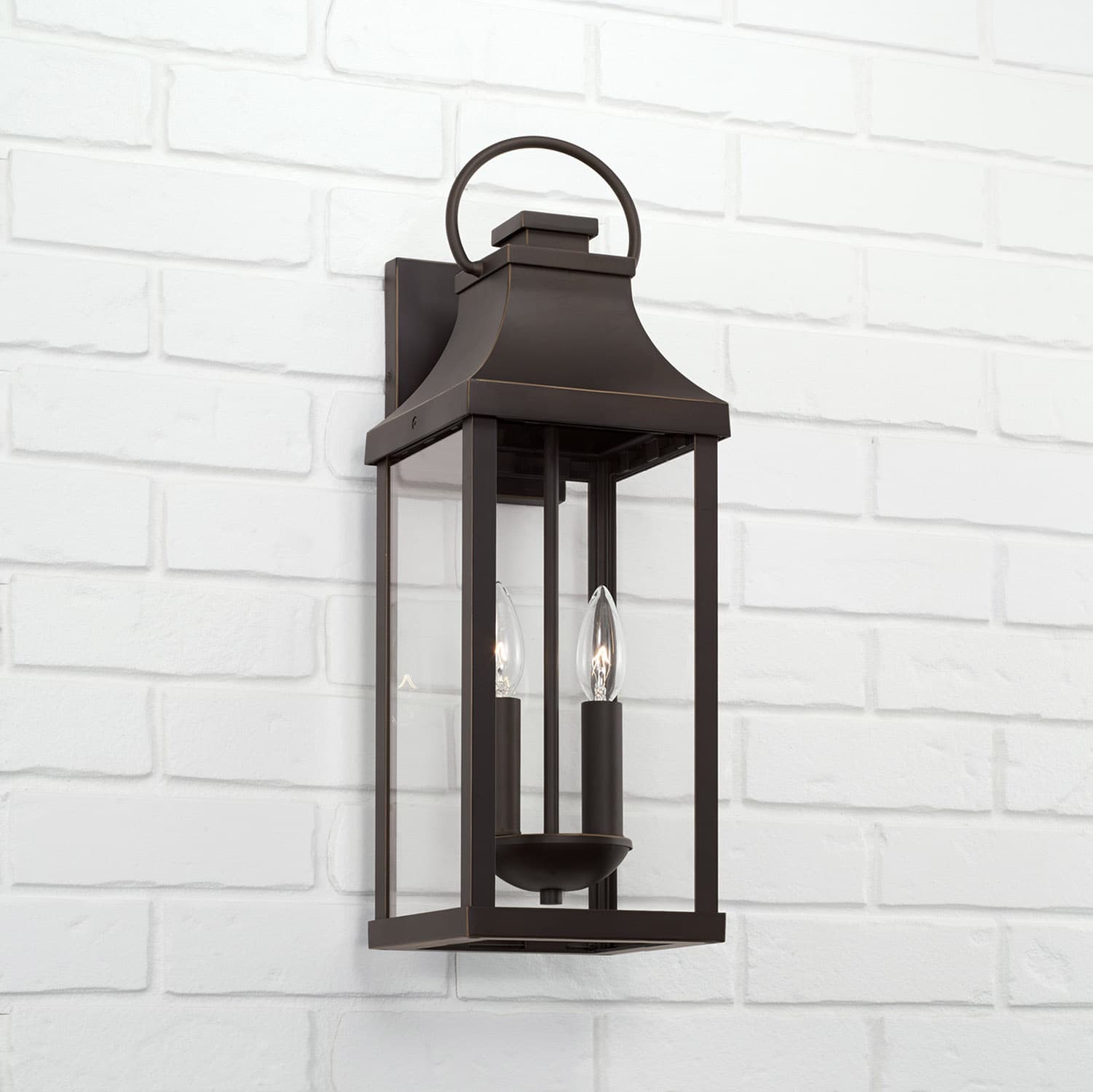 Cole 2 Light Wall Lantern - Medium in Oiled Bronze-img-1