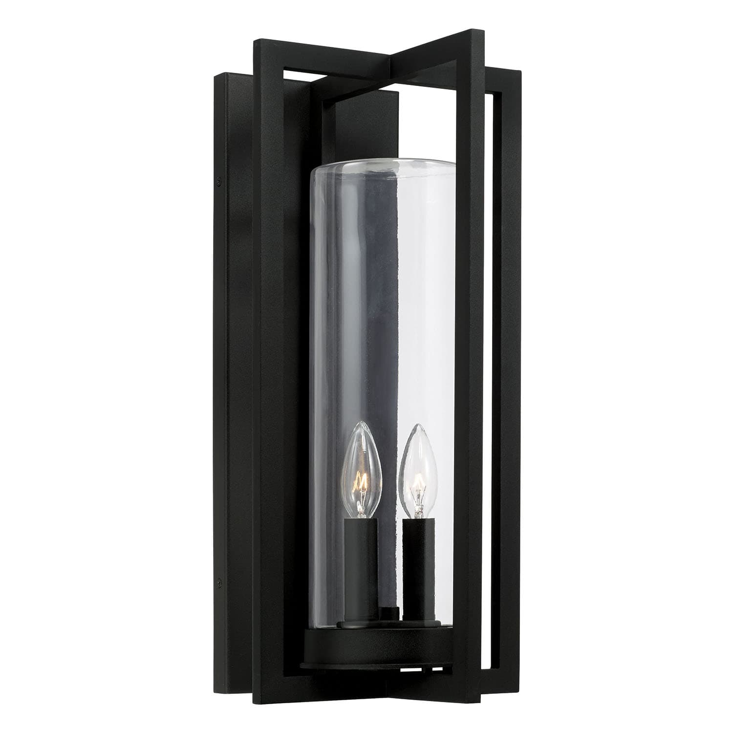 Karter 2 Light Outdoor Wall Lantern in Black-img-2