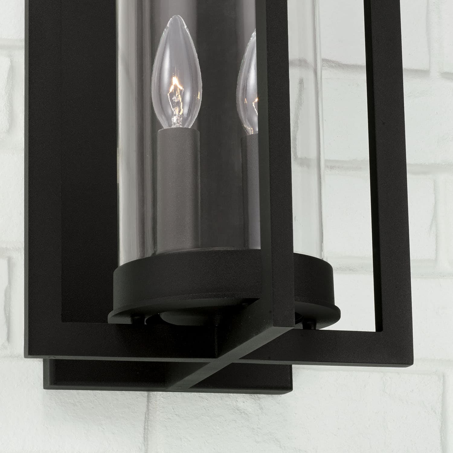 Karter 2 Light Outdoor Wall Lantern in Black-img-3