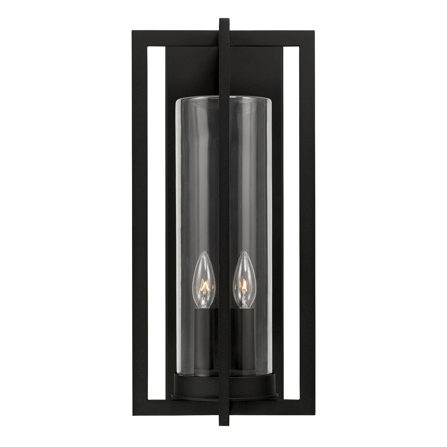 Karter 2 Light Outdoor Wall Lantern in Black-img-4