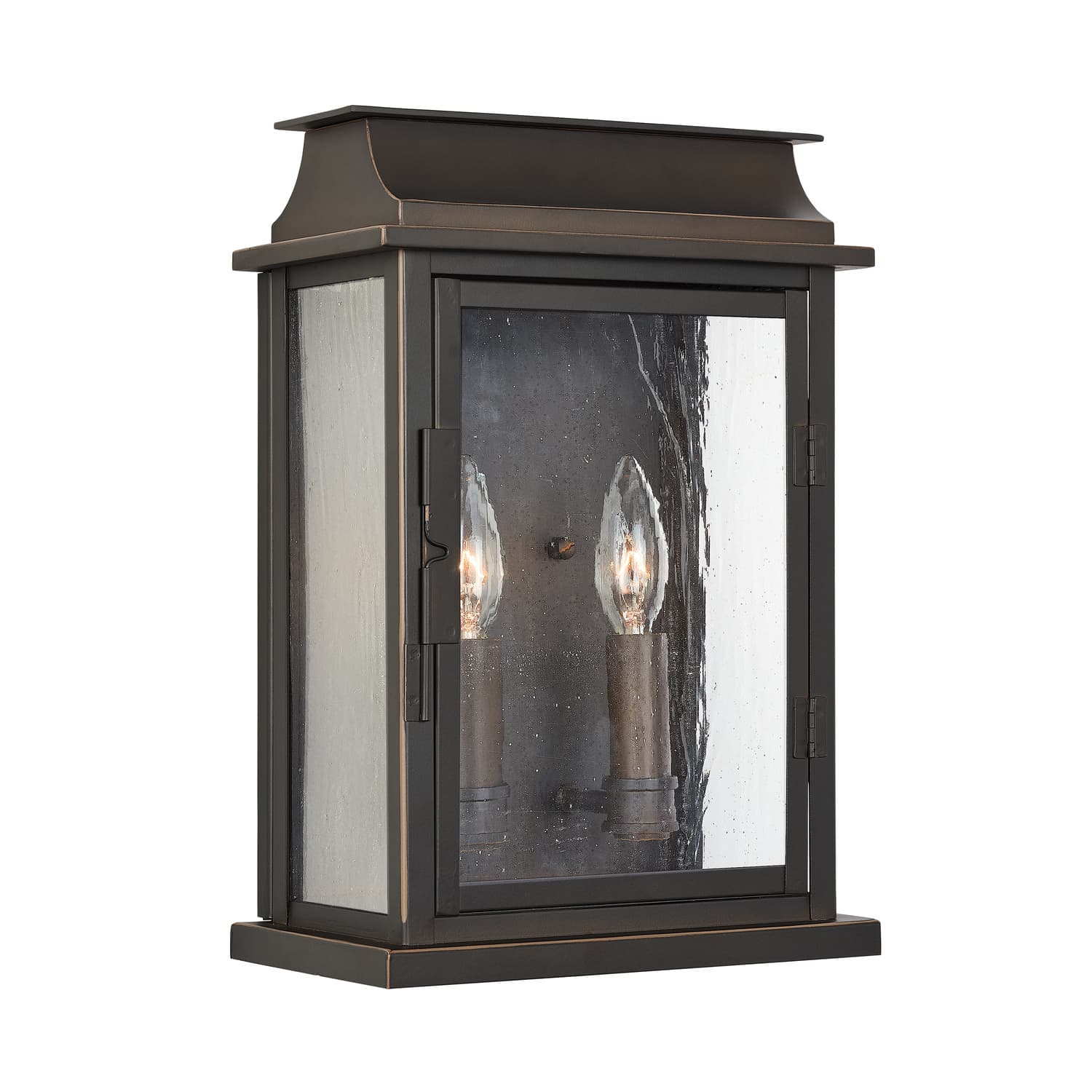Calbi 2 Light Outdoor Wall Lantern in Oiled Bronze-img-4