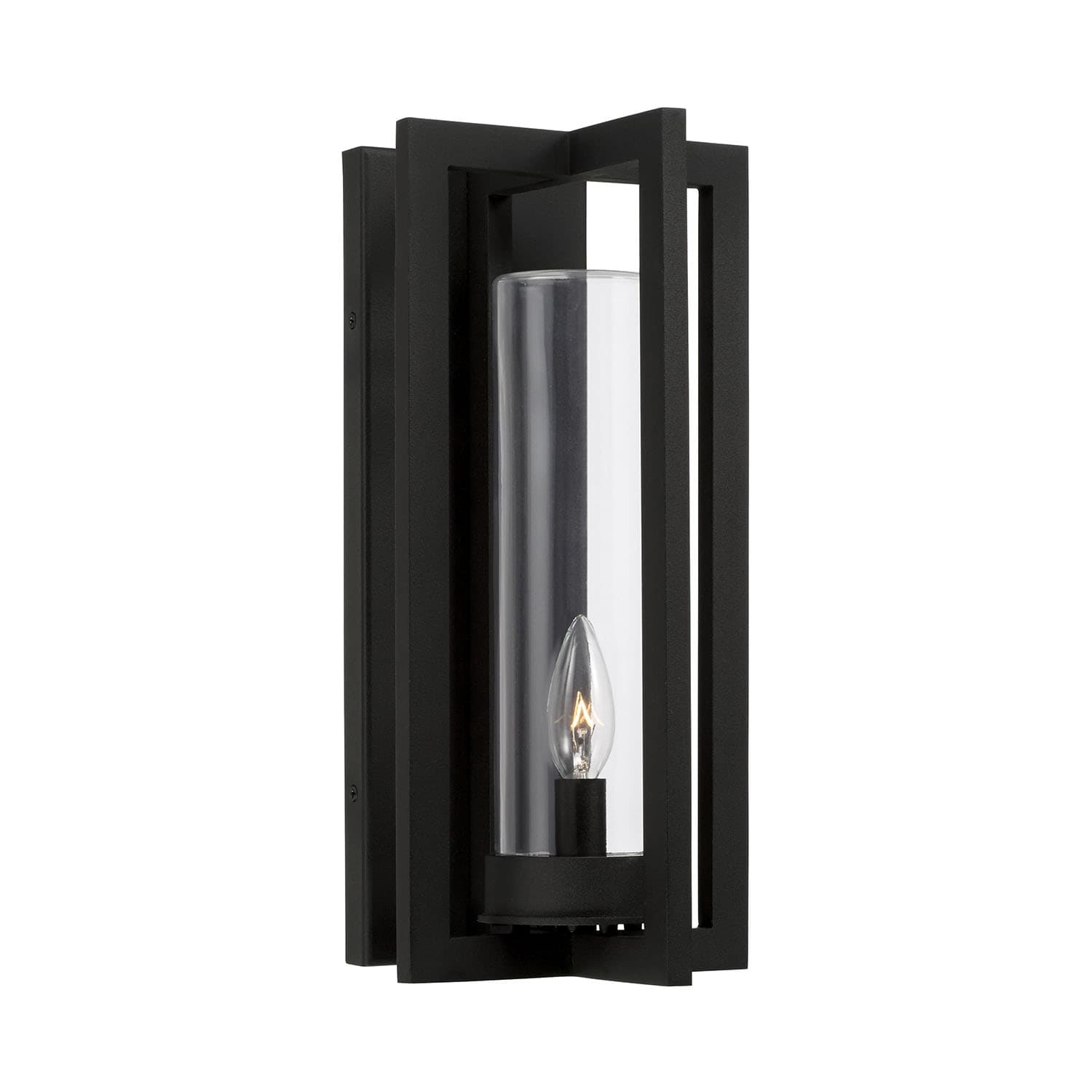 Karter 1 Light Outdoor Wall Lantern in Black-img-2