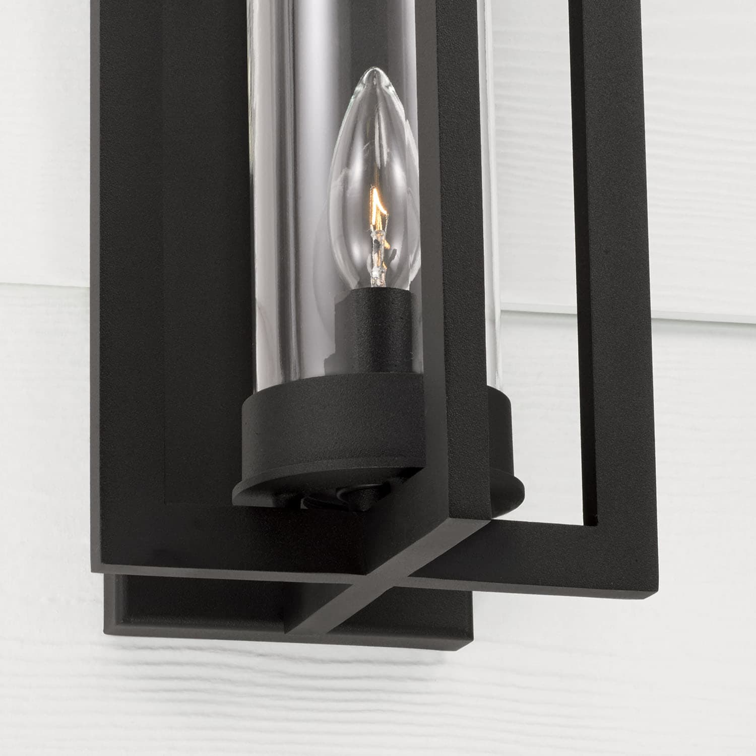Karter 1 Light Outdoor Wall Lantern in Black-img-3