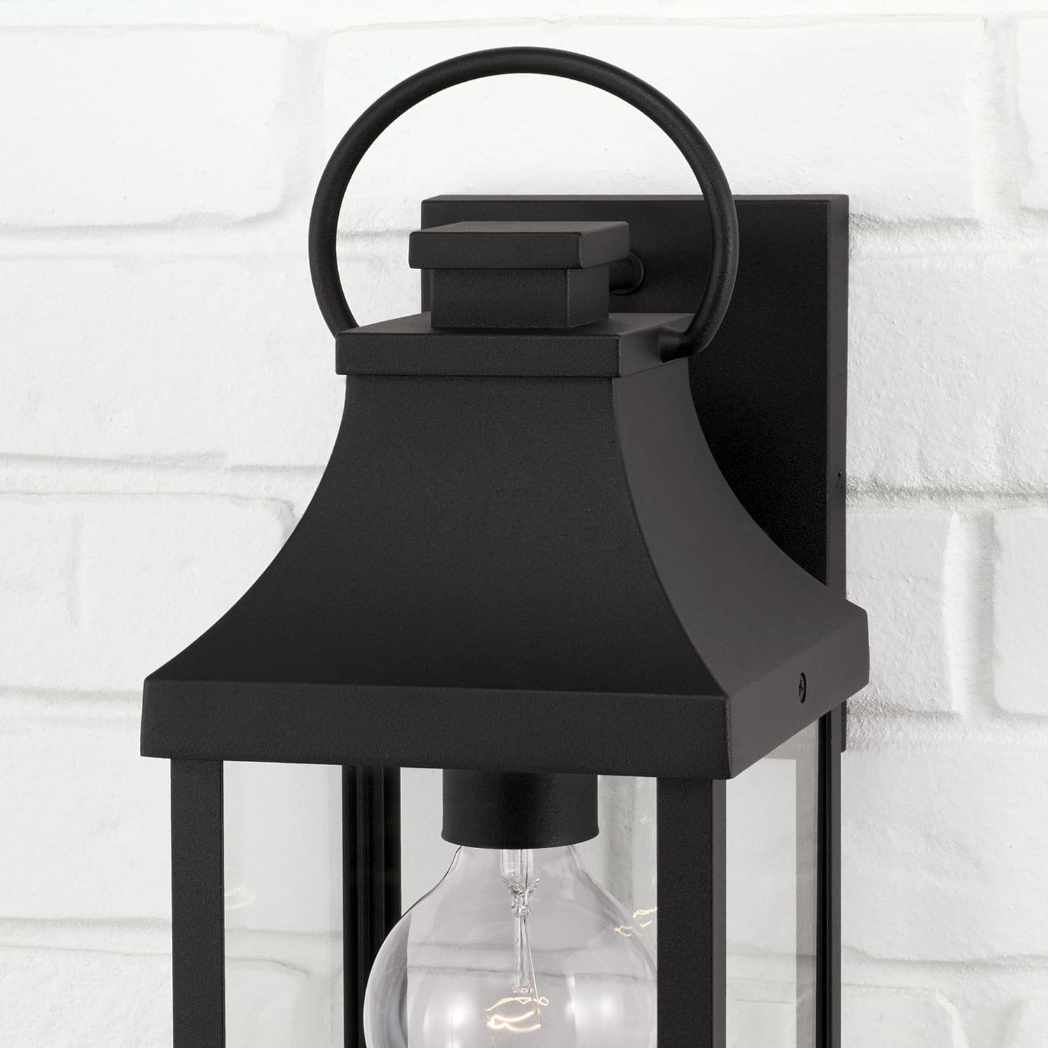 Cole 1 Light Outdoor Wall Lantern in Black-img-4