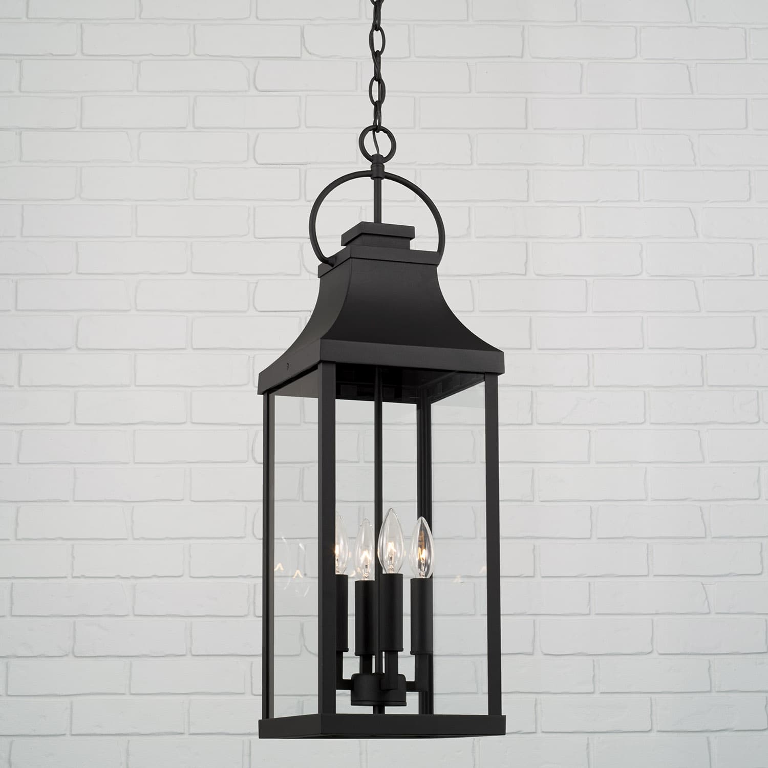 Cole 4 Light Outdoor Hanging Lantern in Black-img-1