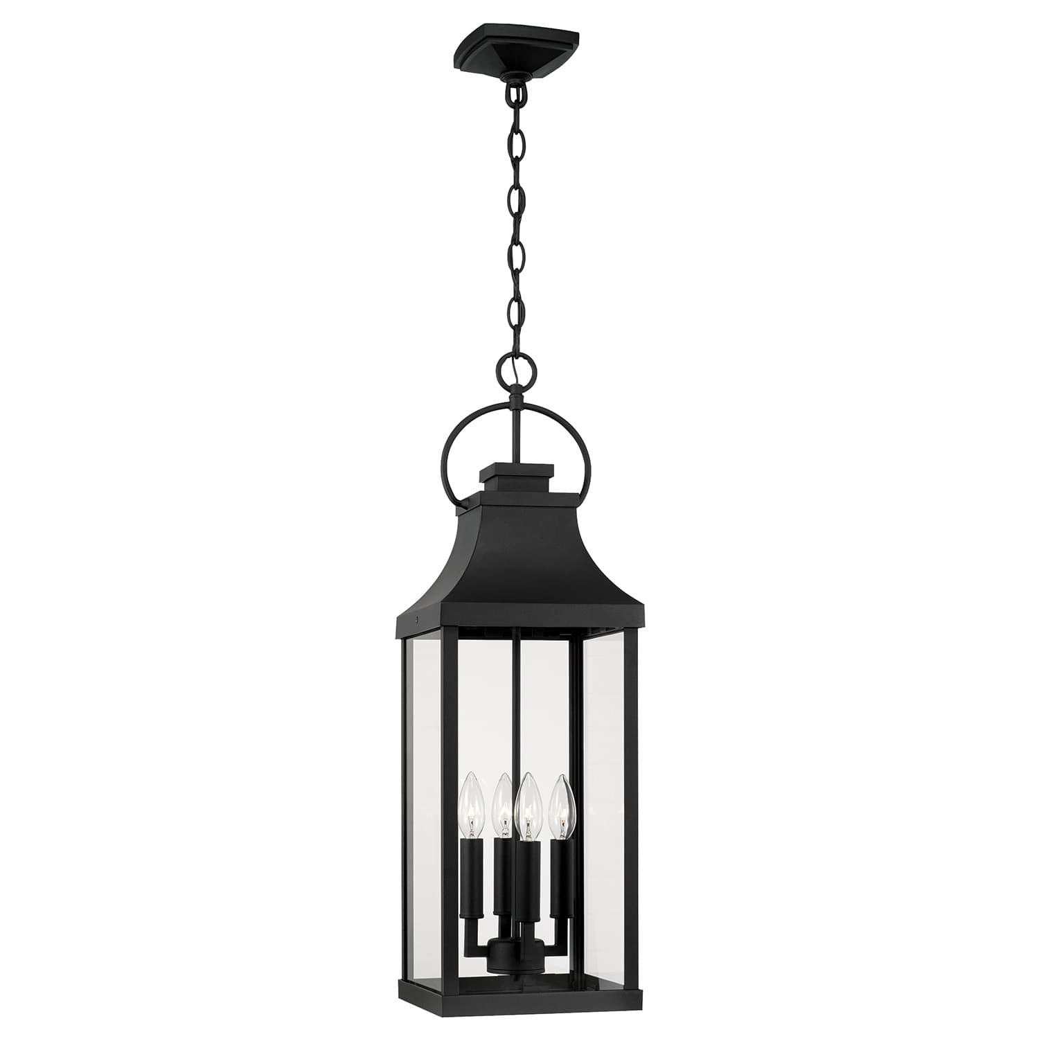 Cole 4 Light Outdoor Hanging Lantern in Black-img-2