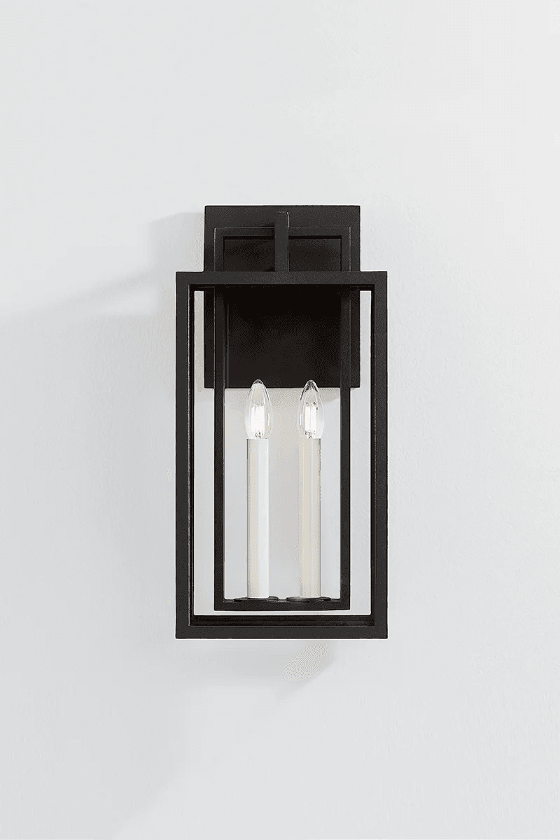 Robertson 2 Light Outdoor Wall Lantern - Small in Textured Black-img-5
