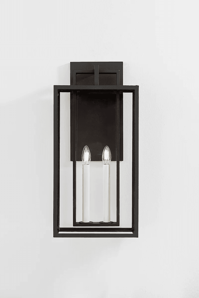 Robertson 2 Light Outdoor Wall Lantern - Large in Textured Black-img-5