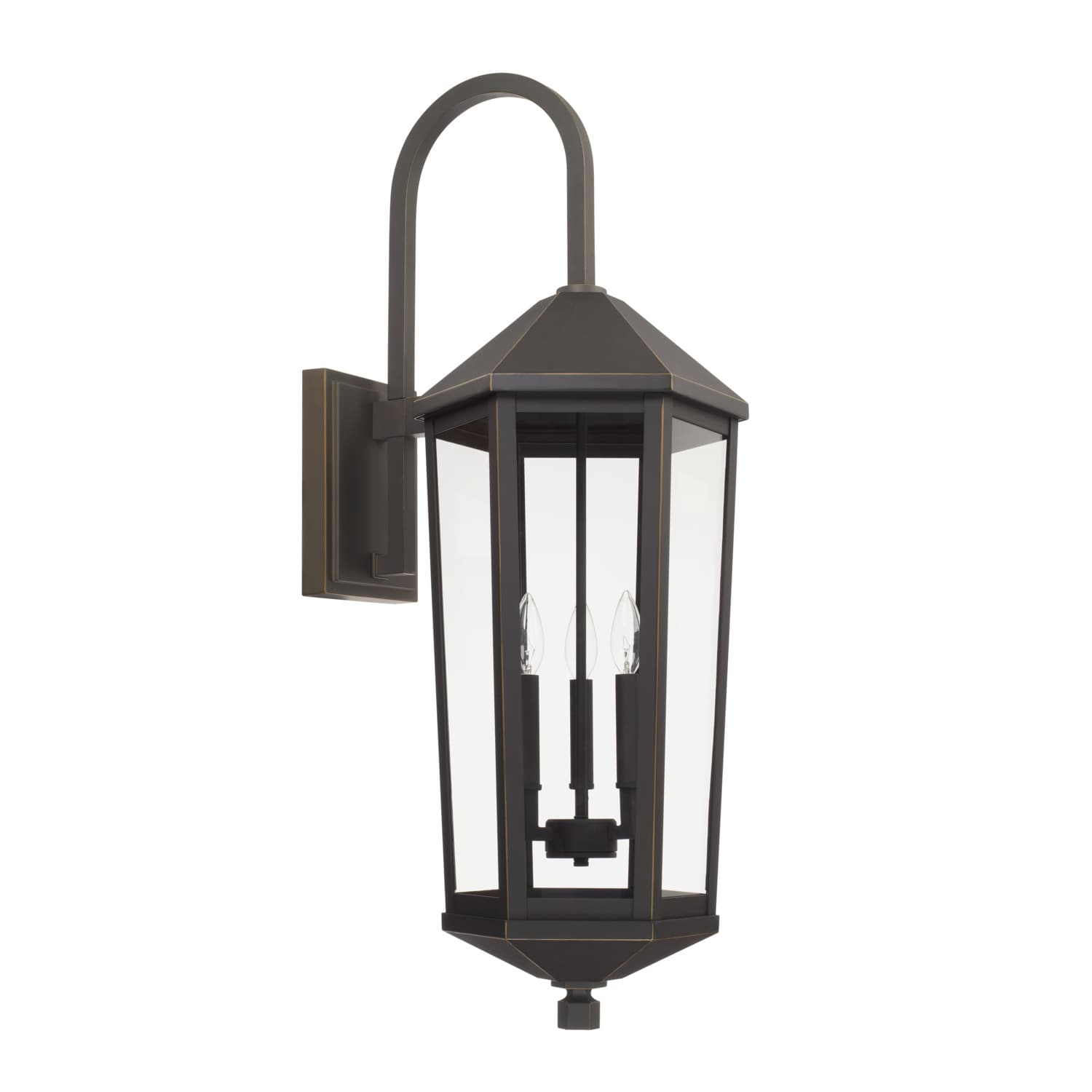 Landon 3 Light Wall Lantern - Large in Oiled Bronze-img-1