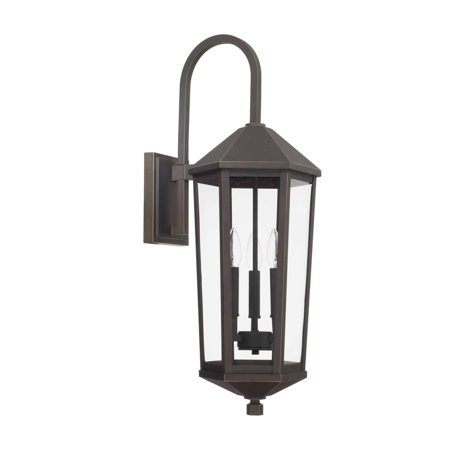 Landon 3 Light Wall Lantern - Small in Oiled Bronze-img-1