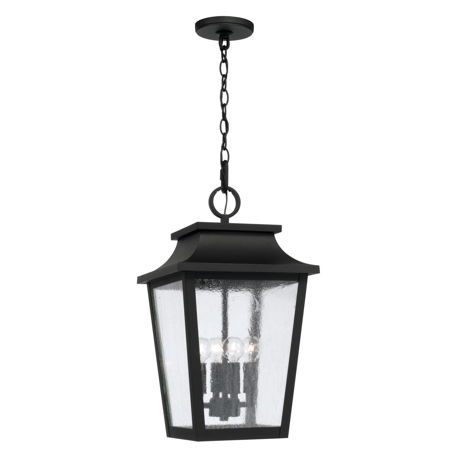 Everett 4 Light Outdoor Hanging Lantern in Black-img-2