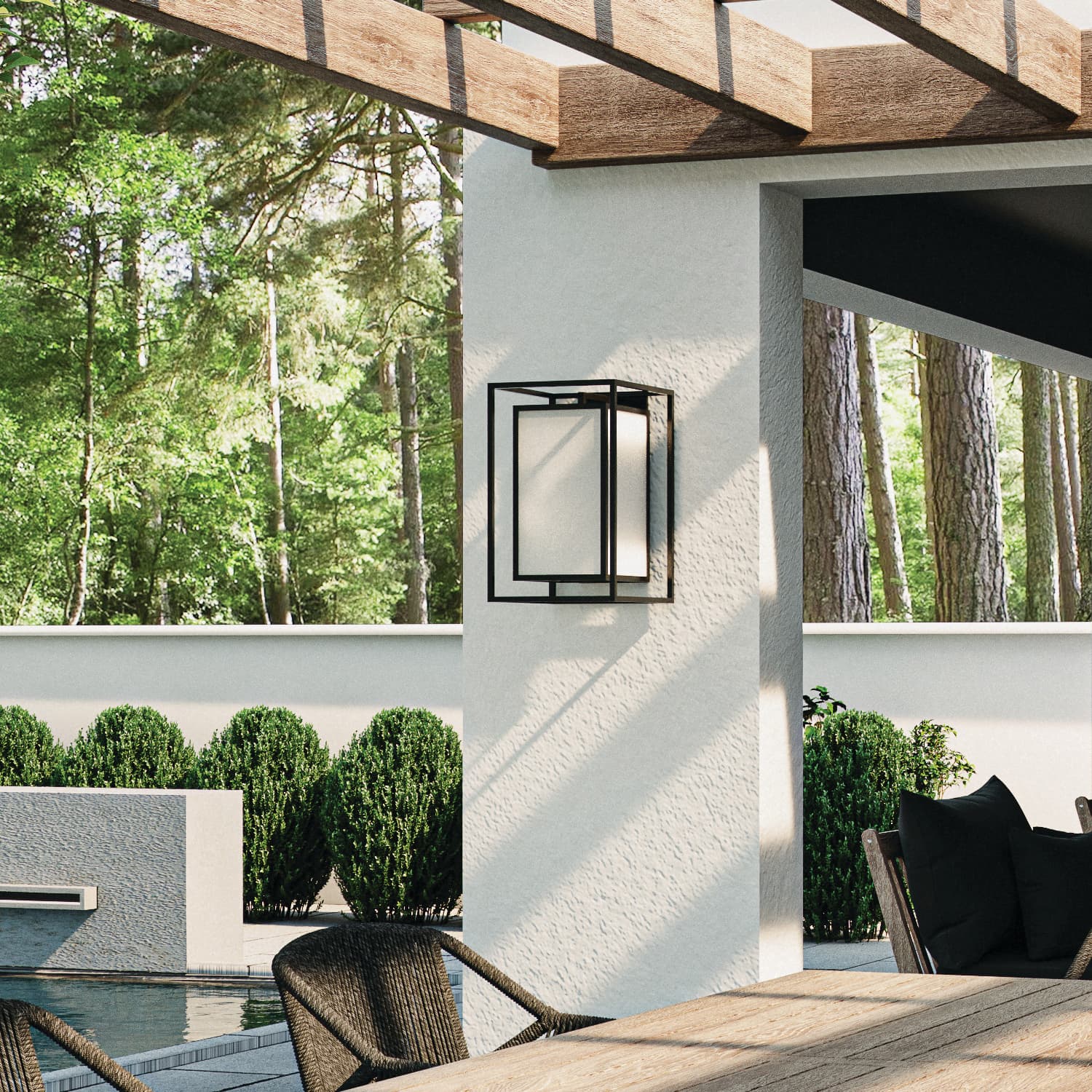 Merlo 1 Light Outdoor Wall Light - Large in Black-img-1
