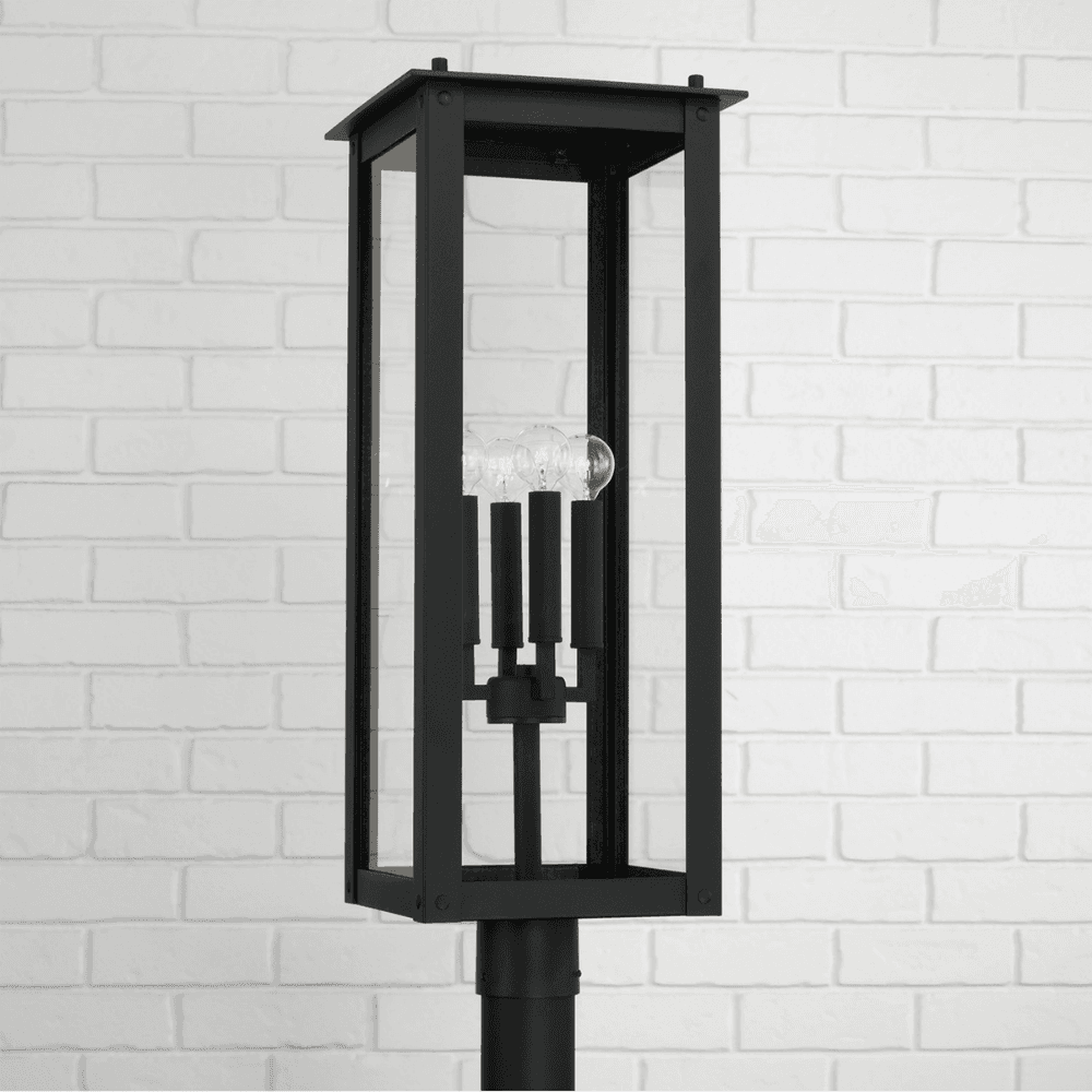 Boman 4 Light Outdoor Post Lantern in Black-img-1