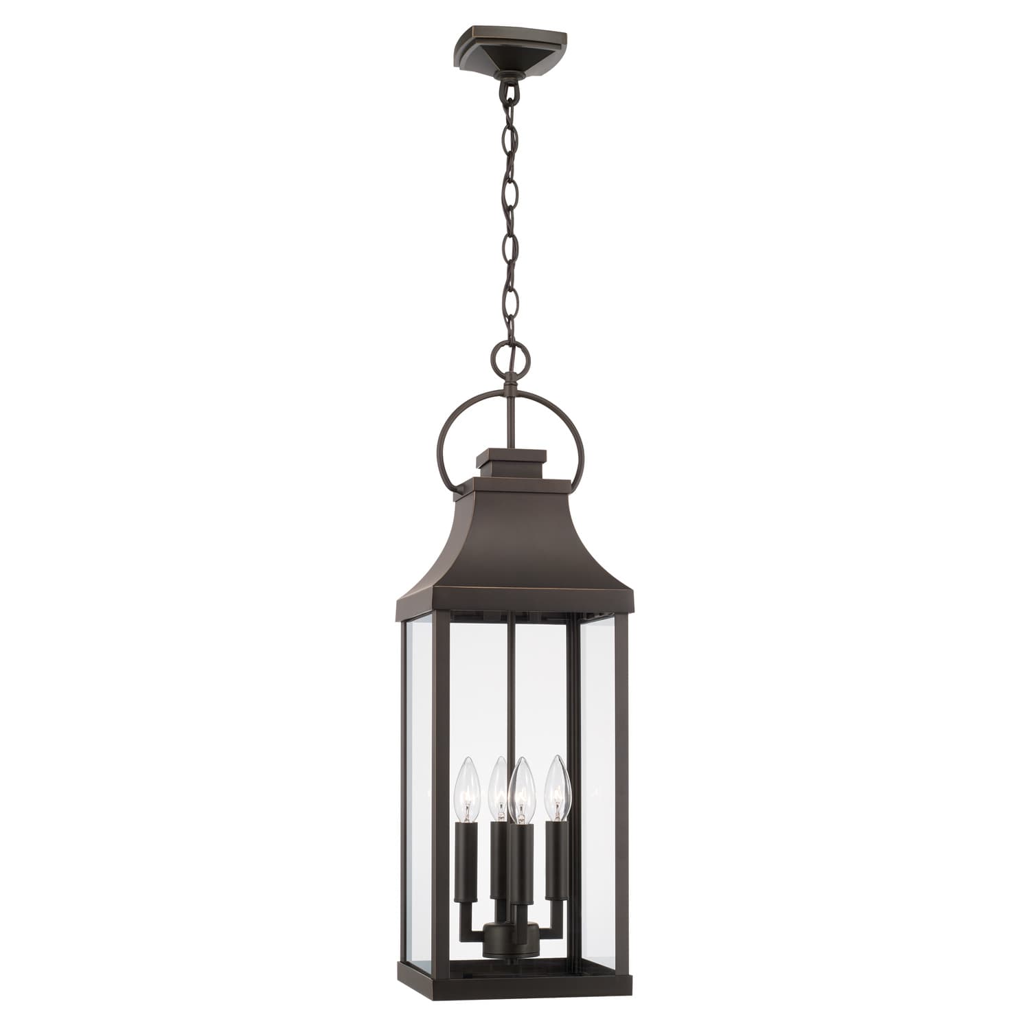 Cole 4 Light Outdoor Hanging Lantern in Oiled Bronze-img-3