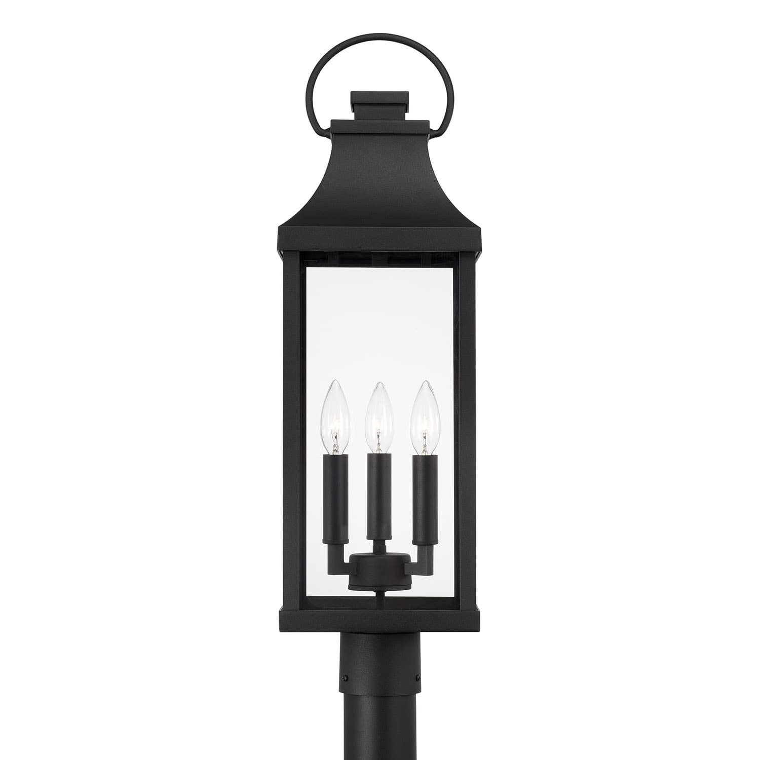 Cole 3 Light Outdoor Post Top Lantern in Black-img-4