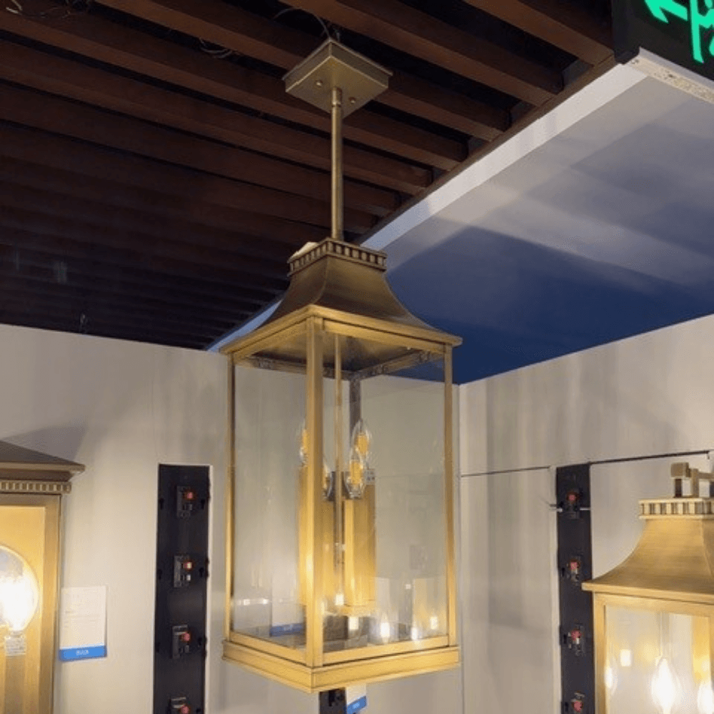 Bene 4 Light Outdoor Hanging Lantern in Aged Brass-img-1