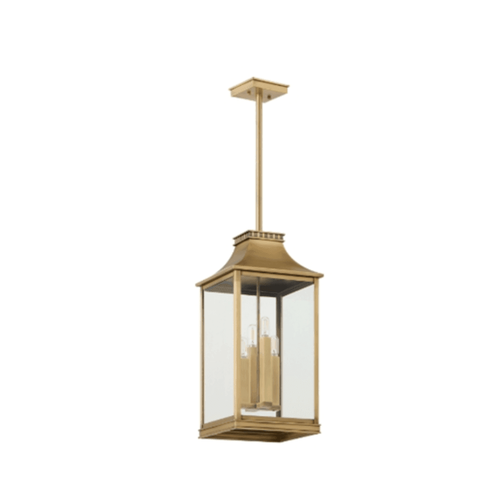 Bene 4 Light Outdoor Hanging Lantern in Aged Brass-img-2