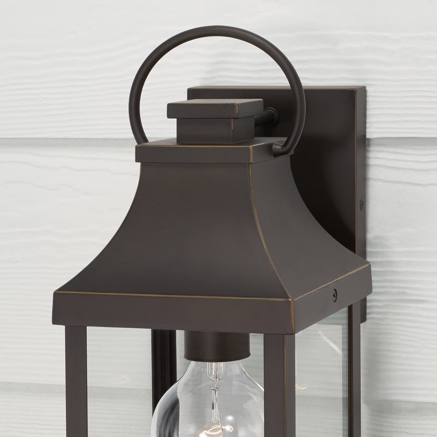 Cole 1 Light Outdoor Wall Lantern in Oiled Bronze-img-2
