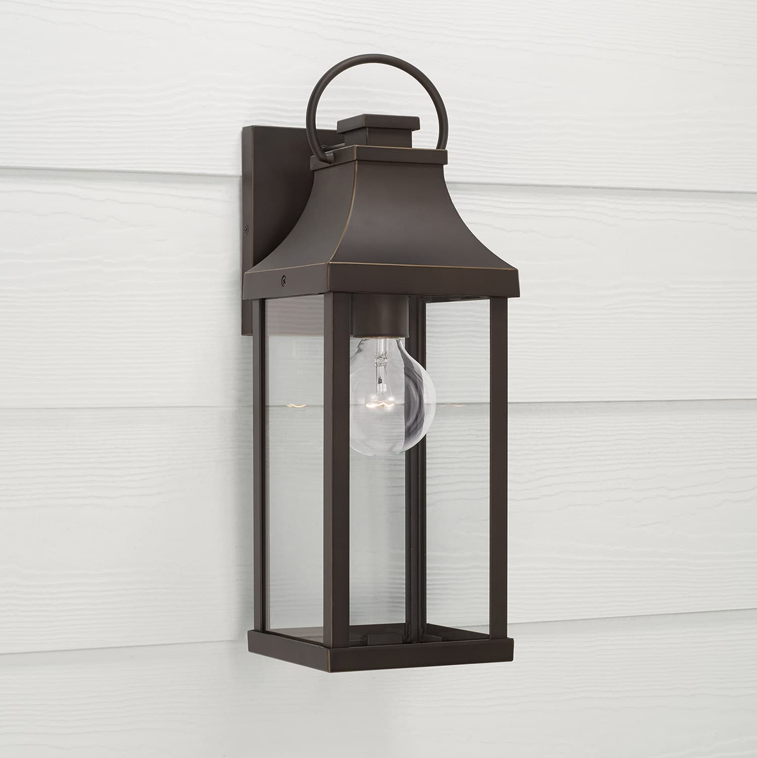 Cole 1 Light Outdoor Wall Lantern in Oiled Bronze-img-6