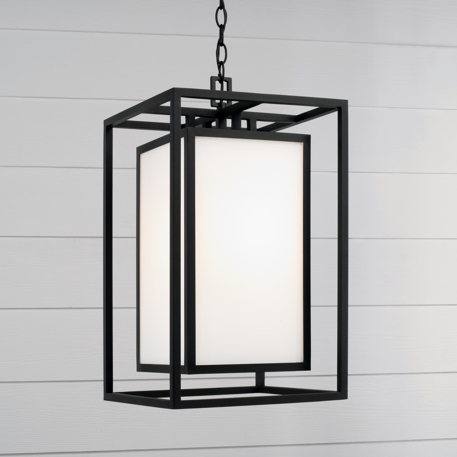Merlo 1 Light Outdoor Hanging Lantern in Black-img-1
